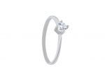 White gond single stone ring k14 with thin module and zirgon (S170036)